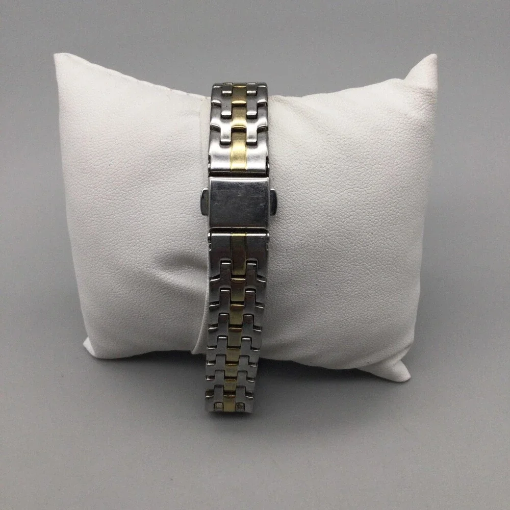 Timex Indiglo 50M Womens Watch 24mm White Dial Two Tone Date New Battery 7.75